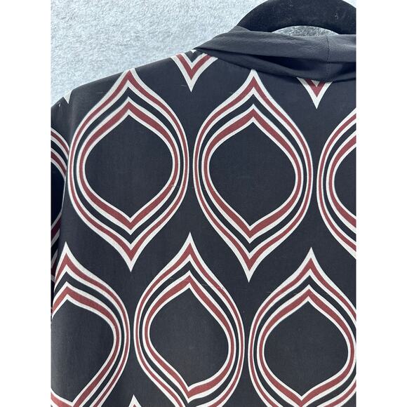 Tibi Women's sz 6 Tribal Print 100% Silk Shift Dress Tunic Mini Cap Sleeve Fall - Picture 8 of 10